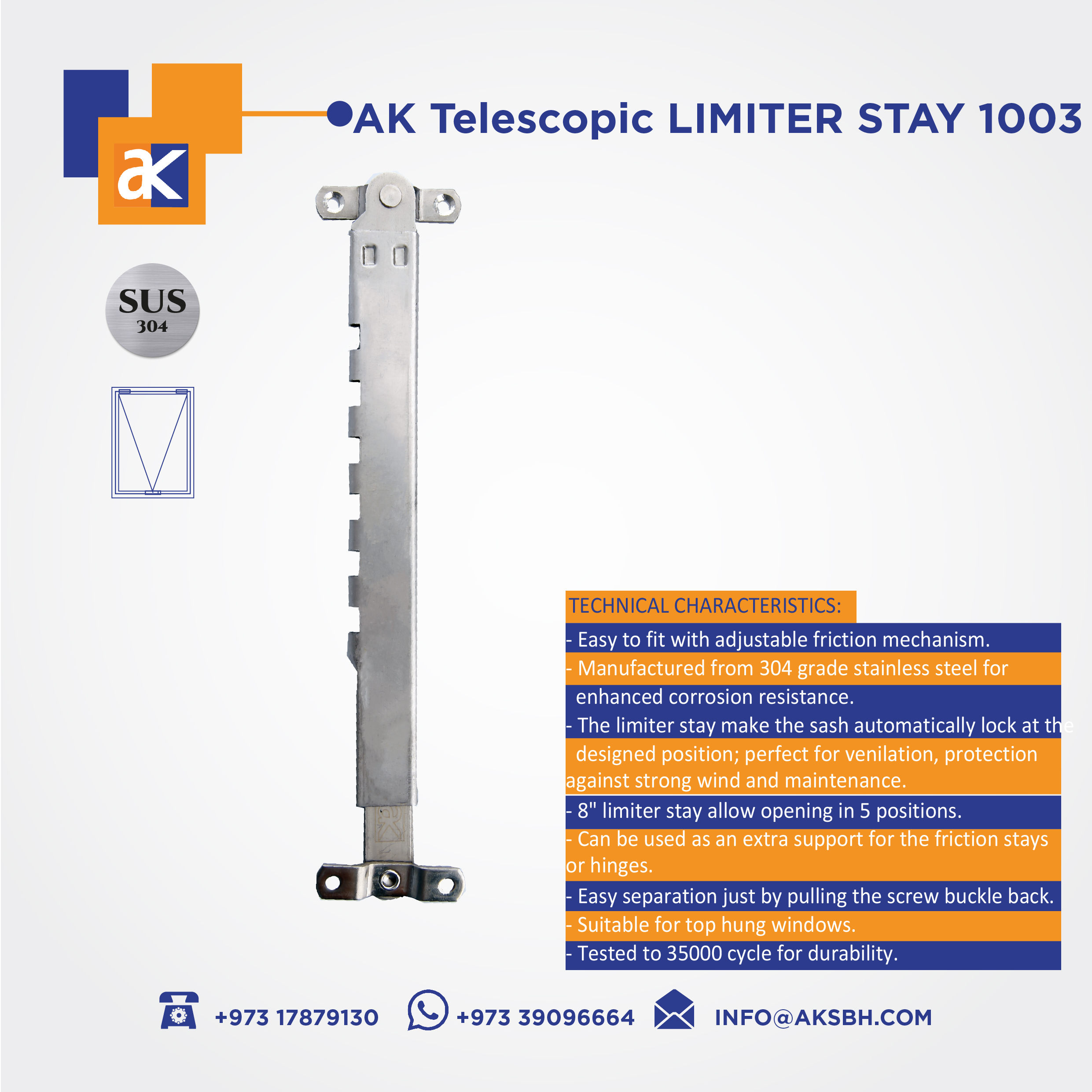 Telescopic LIMITER STAY 1003 by AK